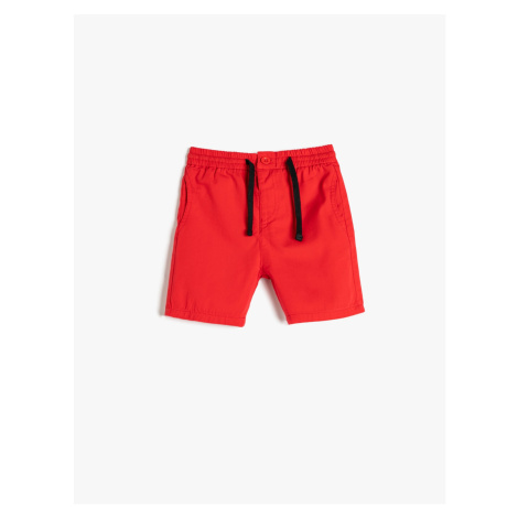 Koton Shorts with Tie Waist Pocket Cotton Cotton