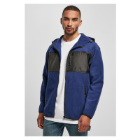 Micro fleece bunda s kapucí, prostorově modrá