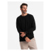 Ombre Men's raglan sweater with ribbed sleeves - black