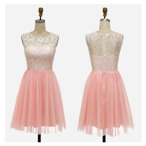 krátké růžové společenské šaty do tanečních Sandra