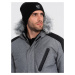 Men's winter jacket with adjustable hood with detachable fur - grey and black V1 OM-JAHP-0144