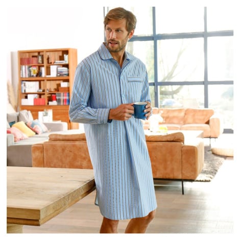 Pruhovaná pyžamová košile, bavlněný popelín Blancheporte