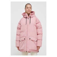 Péřová bunda Peak Performance dámská, růžová barva, zimní