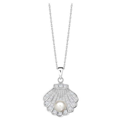 Preciosa Nádherný stříbrný náhrdelník Birth of Venus s říční perlou a kubickou zirkonií Preciosa