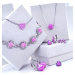 Stříbrné náušnice pecky se syntetickým opálem a Preciosa krystaly růžové kulaté 31217.1 lt.rose