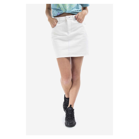 Bavlněná džínová sukně MCQ bílá barva, mini, 623877RRR209001-CREAM Alexander McQueen