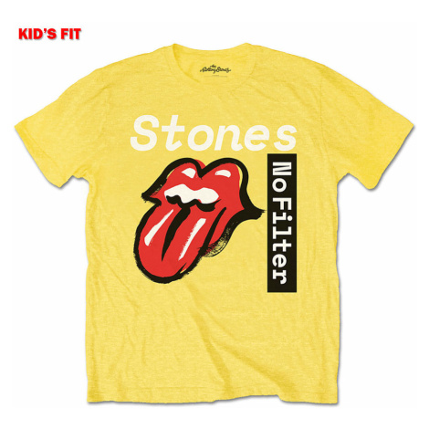 Rolling Stones tričko, No Filter Text Yellow, dětské RockOff