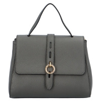 Luxusní dámská kožená kufříková kabelka do ruky Ella, tmavě šedá