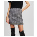 Sukně karl lagerfeld pearl embellished boucle skirt black/white/silver