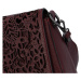 Luxusní dámská kožená kabelka Carving design Valieri, vínová