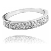 Stříbrný prsten s čirými zirkony JMAN0051SR