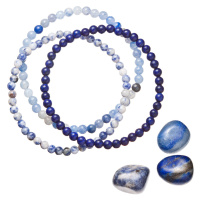 Evolution Group Náramky s minerálními kameny sodalit, avanturín a lapis lazuli 43043.3 modrý