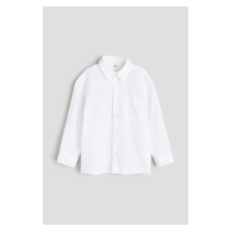 H & M - Košile z lněné směsi - bílá H&M