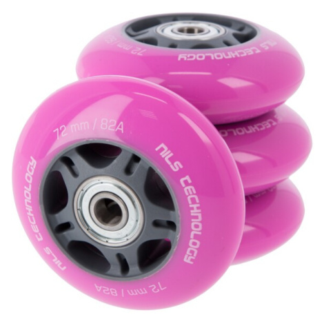 PU kolečka s ložisky NILS EXTREME 72x24mm ABEC 7 růžové