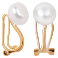 JwL Luxury Pearls Pozlacené náušnice klipsy s pravou perlou JL0399