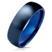 Ocelový prsten v tmavomodrém odstínu, matný a vypouklý povrch, 6 mm