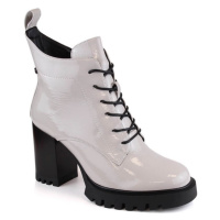 Zateplené boty na jehlovém podpatku D&A S.Barski Premium Collection W OLI234A šedá