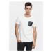 Tričko Urban Classics Leather Imitation Pocket Tee - wht/blk