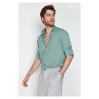 Trendyol Mint Slim Fit Shirt With Epaulette Sleeves