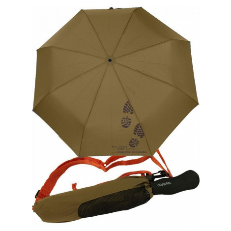 Zelenohnědý trekingový mechanický skládací deštník Citral Doppler