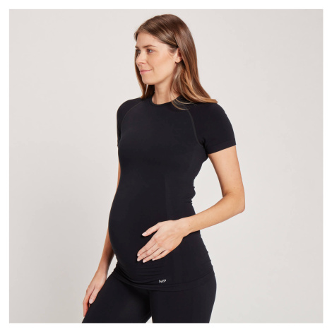 MP dámské těhotenské bezešvé tričko s krátkým rukávem – černé