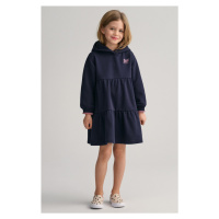 MIKINOVÉ ŠATY GANT TIERED HOODIE DRESS modrá