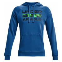 Under Armour Rival Fleece Signature Hoodie Modrá