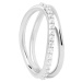 PDPAOLA Půvabný stříbrný prsten se zirkony Twister Essentials AN02-844 52 mm