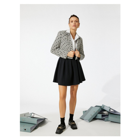 Koton Pleated Mini Flared Mini Skirt