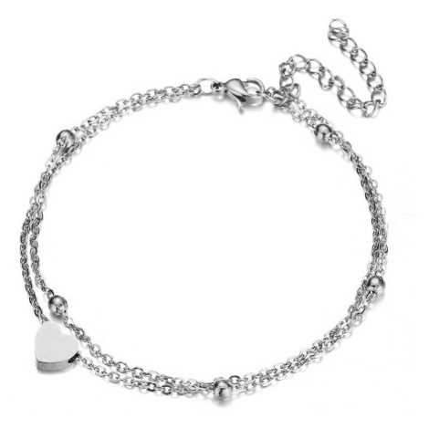Vrstvený ocelový náramek se srdíčkem - Meucci DB574