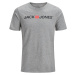 Jack&Jones Pánské triko JJECORP Slim Fit 12137126 Light Grey Melange