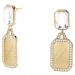 Guess Třpytivé pozlacené náušnice s přívěsky Crystal Tag JUBE01131JWYGT/U