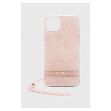 Obal na telefon Guess iPhone 14 Plus 6,7" růžová barva