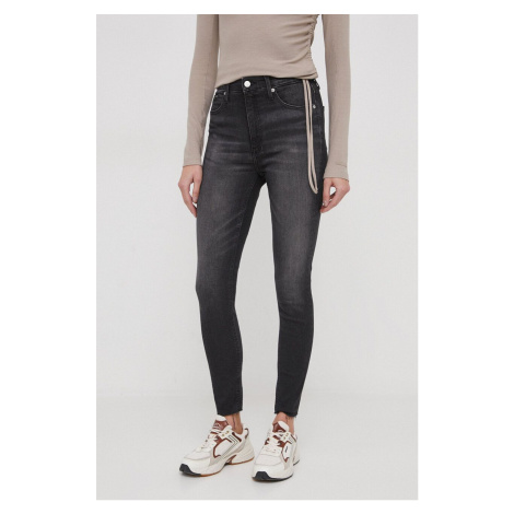 Džíny Calvin Klein Jeans dámské, černá barva, J20J222149