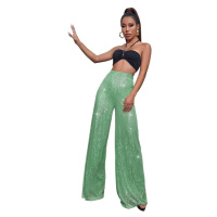 Flitrové kalhoty s vysokým pasem