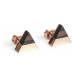 Náušnice s dřevěným detailem Rose Earrings Triangle