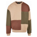 Pánský pulovr // Starter Patchwork Crewneck unionbeige/darkolive/bark