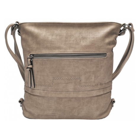 Střední světle hnědý kabelko-batoh 2v1 s praktickou kapsou