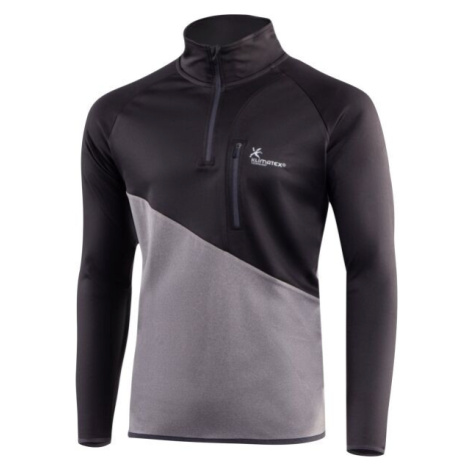 Klimatex HRUNO Pánský pulovr s krátkým zipem, černá, velikost