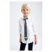 DEFACTO Boys' Back to School Oxford Long Sleeve Shirt