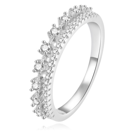 Beneto Luxusní stříbrný prsten s čirými zirkony AGG409