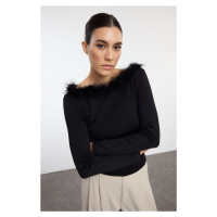 Trendyol Black Collar Detailed Knitwear Sweater