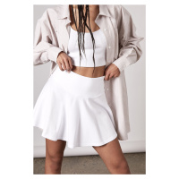 Madmext Women's White Basic Short Tennis Skirt