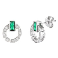 Preciosa Stříbrné náušnice Sublime s kubickou zirkonií Preciosa, emerald