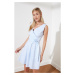 Trendyol Blue Belt V-Neck Dress