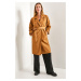 Bianco Lucci Women's Sleeve Folded Belted Trench Coat