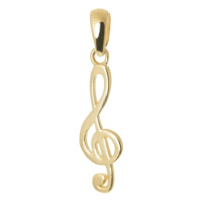 Přívěšek houslový klíč ze žlutého zlata ZZ0894F + dárek zdarma