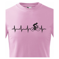 Dětské tričko Tep cyklisty - Ukažte všem, kam vás vaše srdce táhne