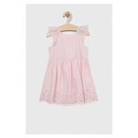 Dětské bavlněné šaty GAP růžová barva, mini