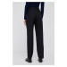 Hedvábné kalhoty Polo Ralph Lauren dámské, černá barva, jednoduché, high waist